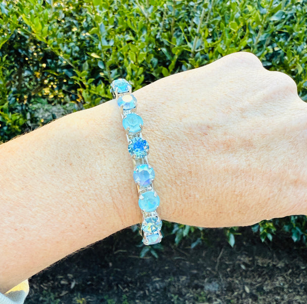 Raven Blue Crystal Cuff Bracelet - Shabby To Chic Jewelry
