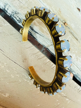 Mia Powder Blue Premium Crystal Cuff Bracelet - Shabby To Chic Jewelry