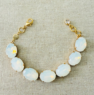 Ophelia Oval Cut Opal Crystal Tennis Bracelet - Shabby To Chic Jewelry