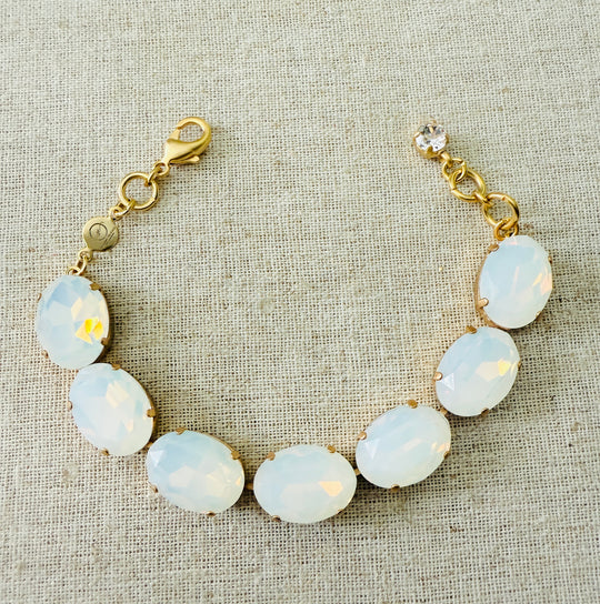 Ophelia Oval Cut Opal Crystal Tennis Bracelet - Shabby To Chic Jewelry