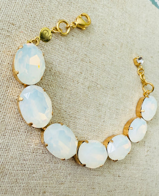 Ophelia Oval Cut Opal Crystal Tennis Bracelet - Shabby To Chic Jewelry
