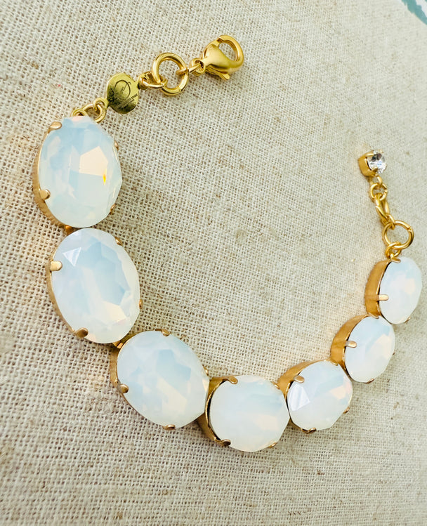 Ophelia Oval Cut Opal Crystal Tennis Bracelet - Shabby To Chic Jewelry