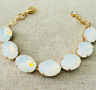 Ophelia Oval Cut Opal Crystal Tennis Bracelet - Shabby To Chic Jewelry