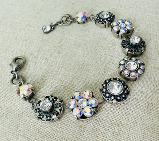 Zoe Silver Ornate Filigree Crystal Bracelet - Shabby To Chic Jewelry