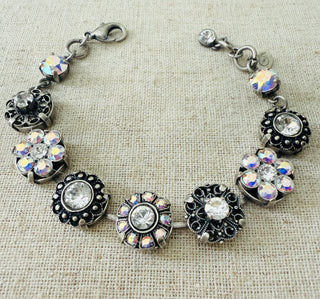 Zoe Silver Ornate Filigree Crystal Bracelet - Shabby To Chic Jewelry