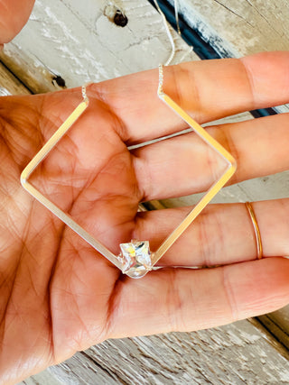 Blair Geometric Pendant Crystal Necklace - Shabby To Chic Jewelry