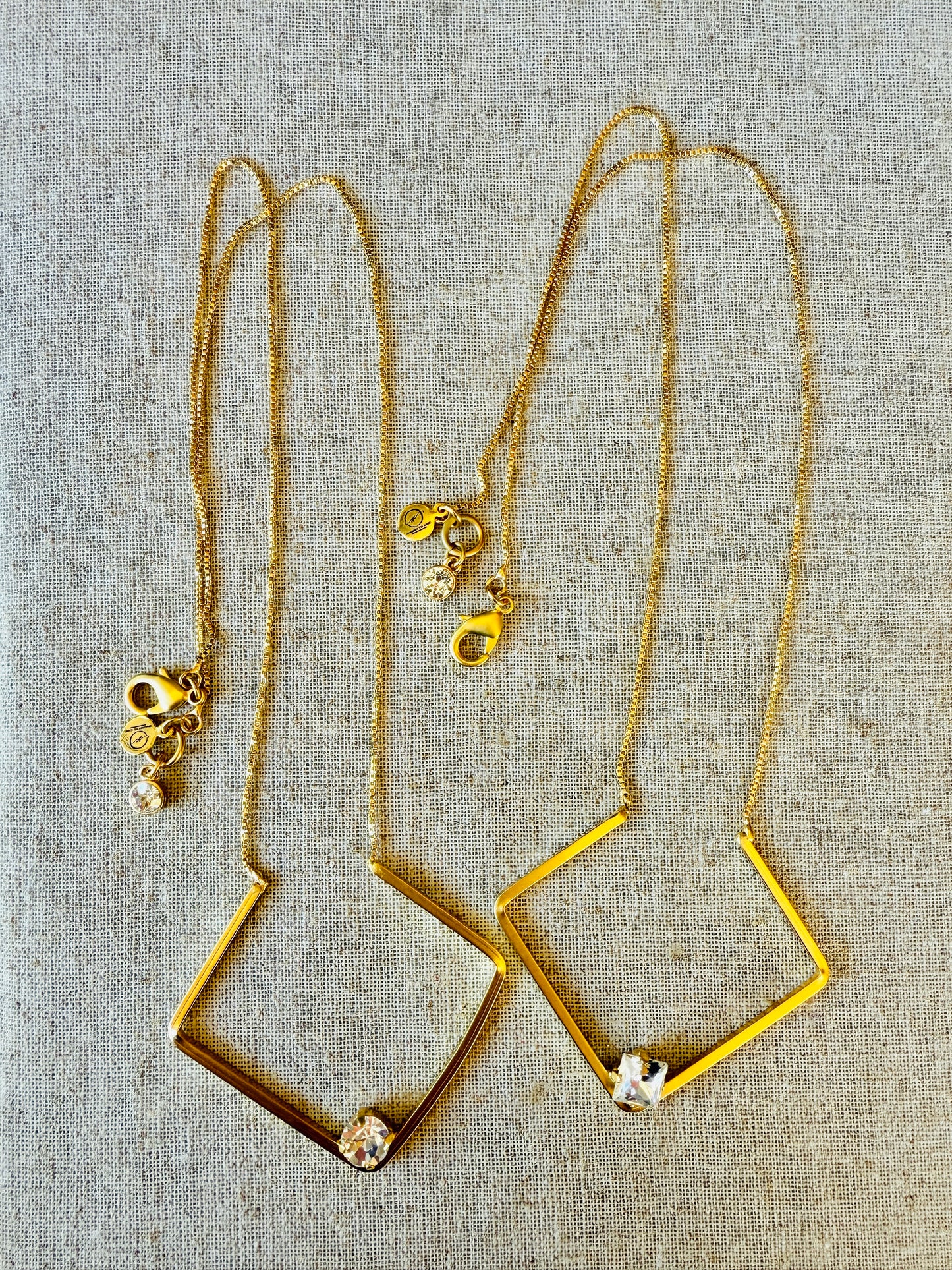 Blair Geometric Pendant Crystal Necklace - Shabby To Chic Jewelry