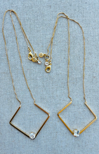 Blair Geometric Pendant Crystal Necklace - Shabby To Chic Jewelry