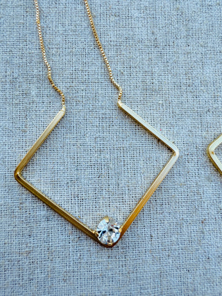 Blair Geometric Pendant Crystal Necklace - Shabby To Chic Jewelry