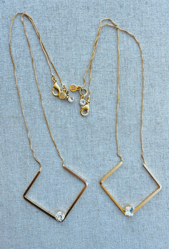 Blair Geometric Pendant Crystal Necklace - Shabby To Chic Jewelry