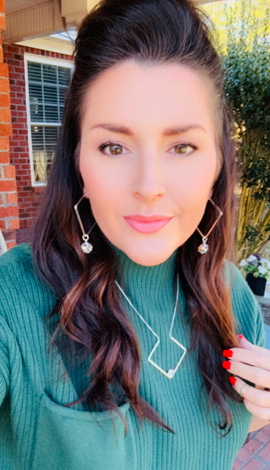 Blair Geometric Pendant Crystal Necklace - Shabby To Chic Jewelry