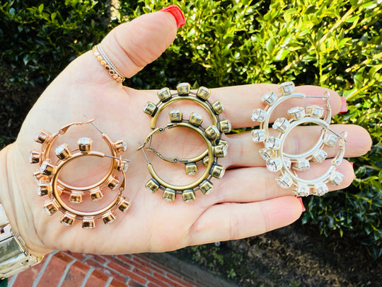 Sheila Crystal Hoop Earrings - Shabby To Chic Jewelry