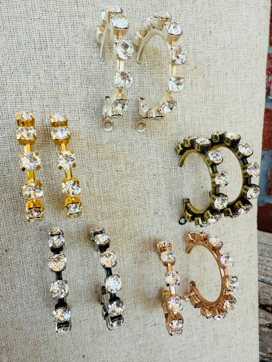 Sheila Crystal Hoop Earrings - Shabby To Chic Jewelry