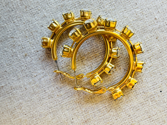 Sheila Crystal Hoop Earrings - Shabby To Chic Jewelry