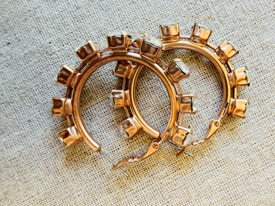 Sheila Crystal Hoop Earrings - Shabby To Chic Jewelry