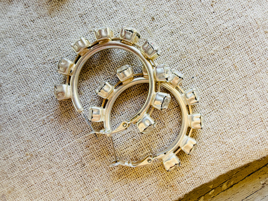 Sheila Crystal Hoop Earrings - Shabby To Chic Jewelry