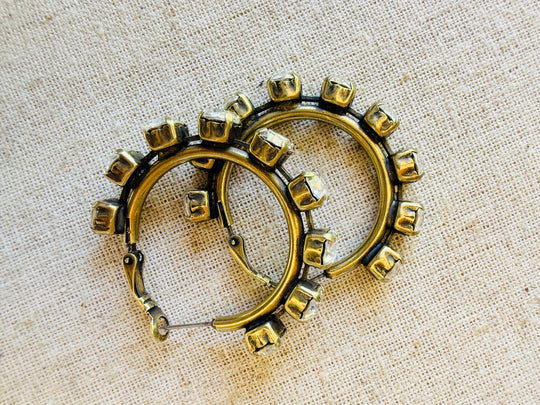 Sheila Crystal Hoop Earrings - Shabby To Chic Jewelry