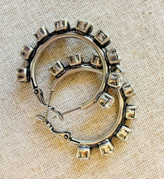 Sheila Crystal Hoop Earrings - Shabby To Chic Jewelry