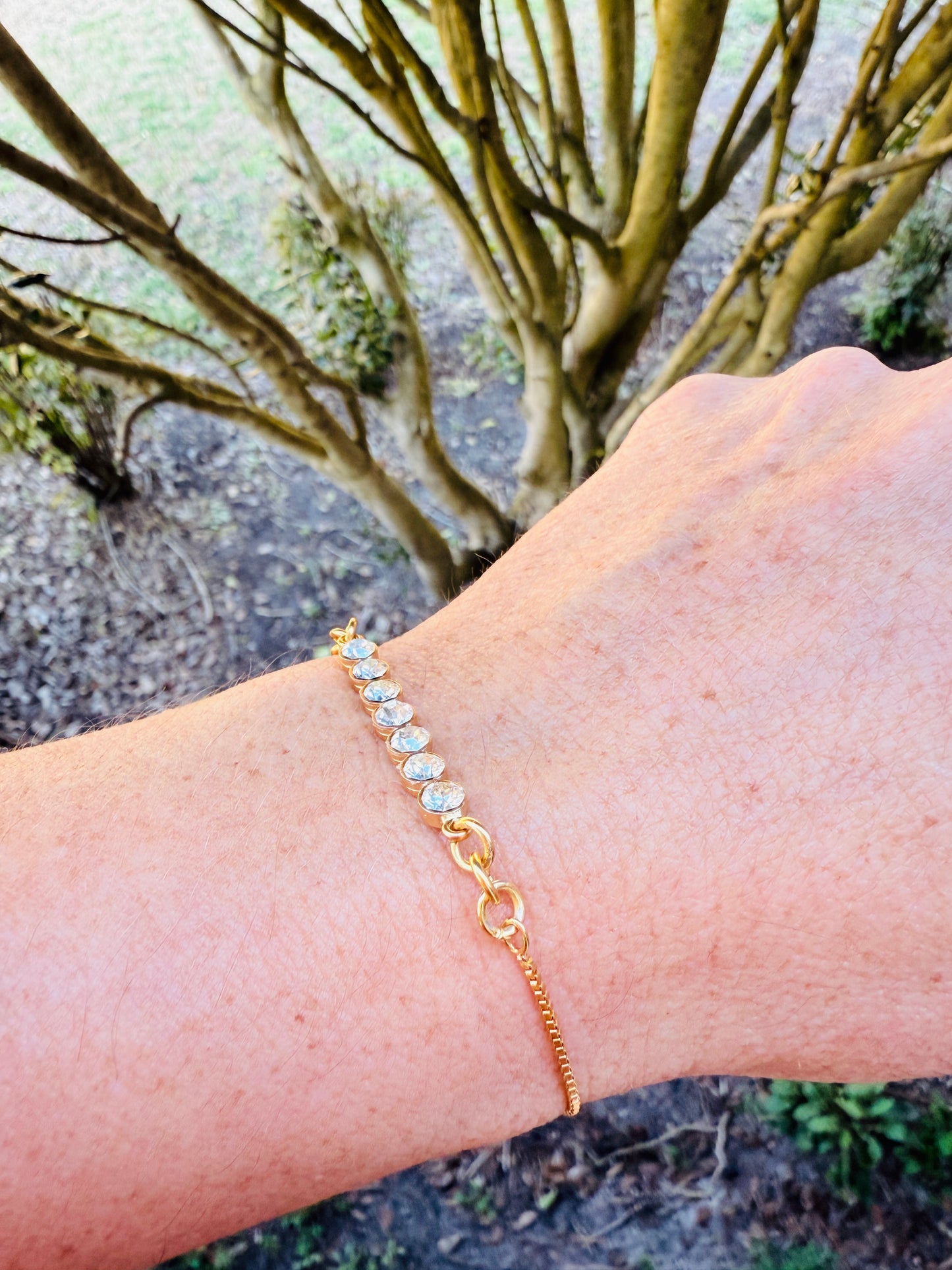 Noelle Petite Crystal Bar Necklace and Bracelet - Shabby To Chic Jewelry