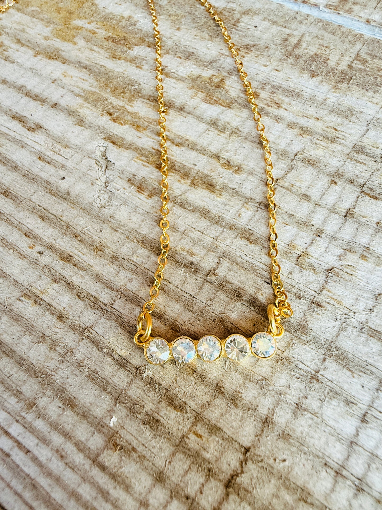 Noelle Petite Crystal Bar Necklace and Bracelet - Shabby To Chic Jewelry