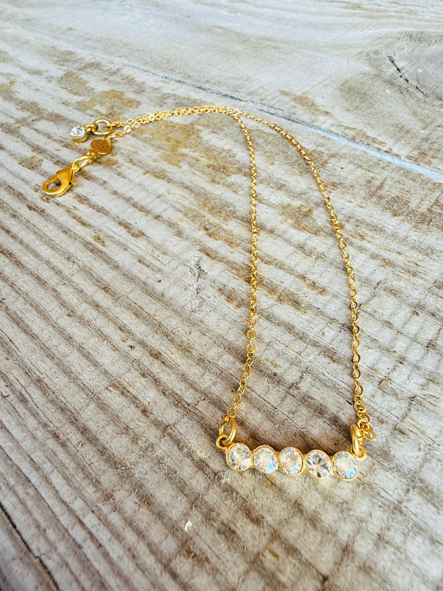 Noelle Petite Crystal Bar Necklace and Bracelet - Shabby To Chic Jewelry