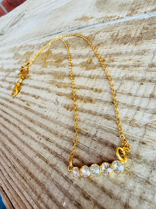 Noelle Petite Crystal Bar Necklace and Bracelet - Shabby To Chic Jewelry