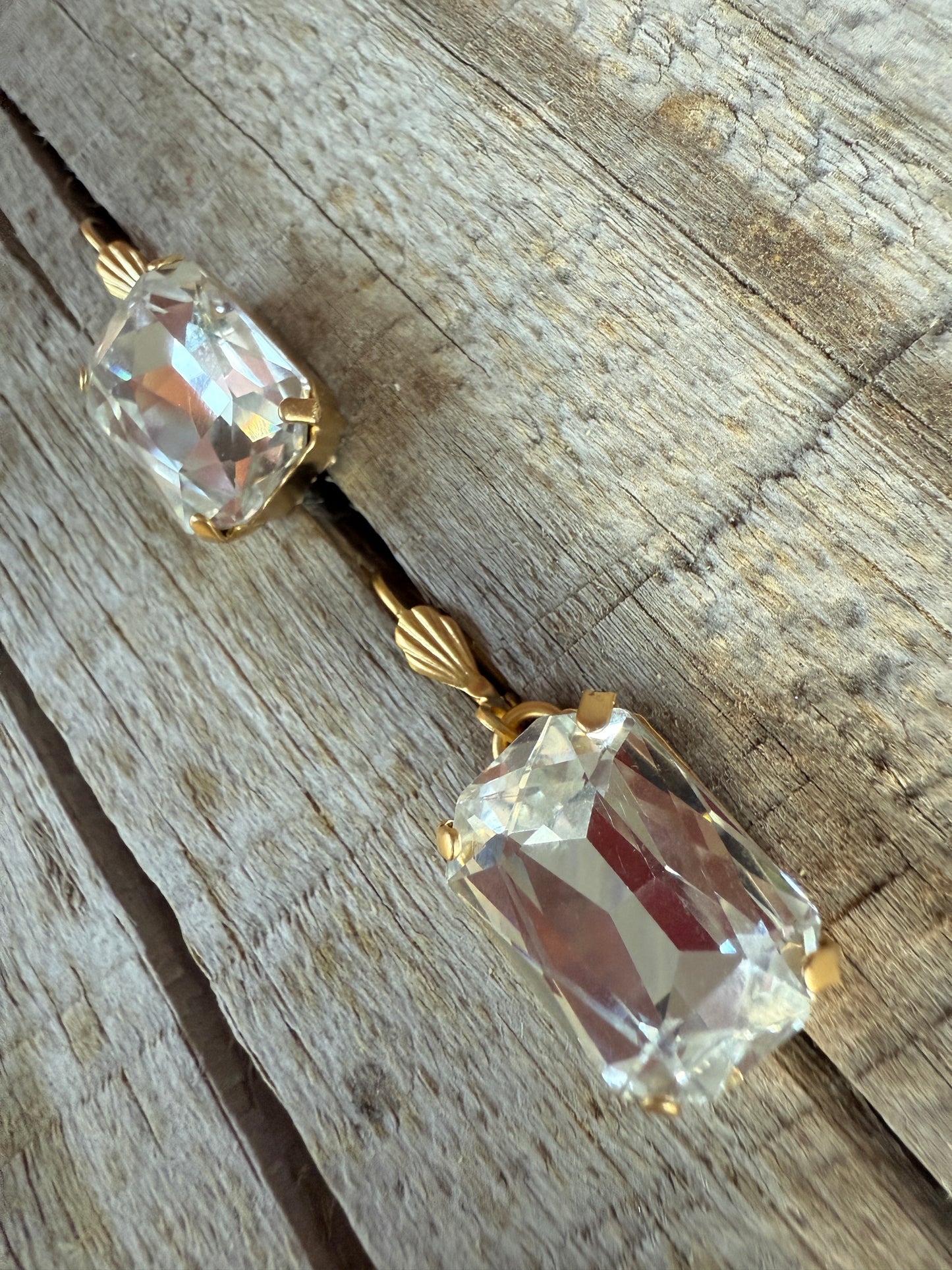 Ginger Octagon Crystal Dangle Earrings