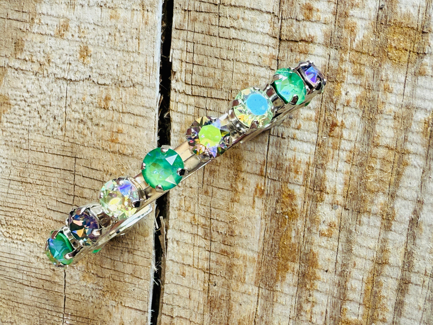 Adeline Green Crystal Cuff Bracelet - Shabby To Chic Jewelry