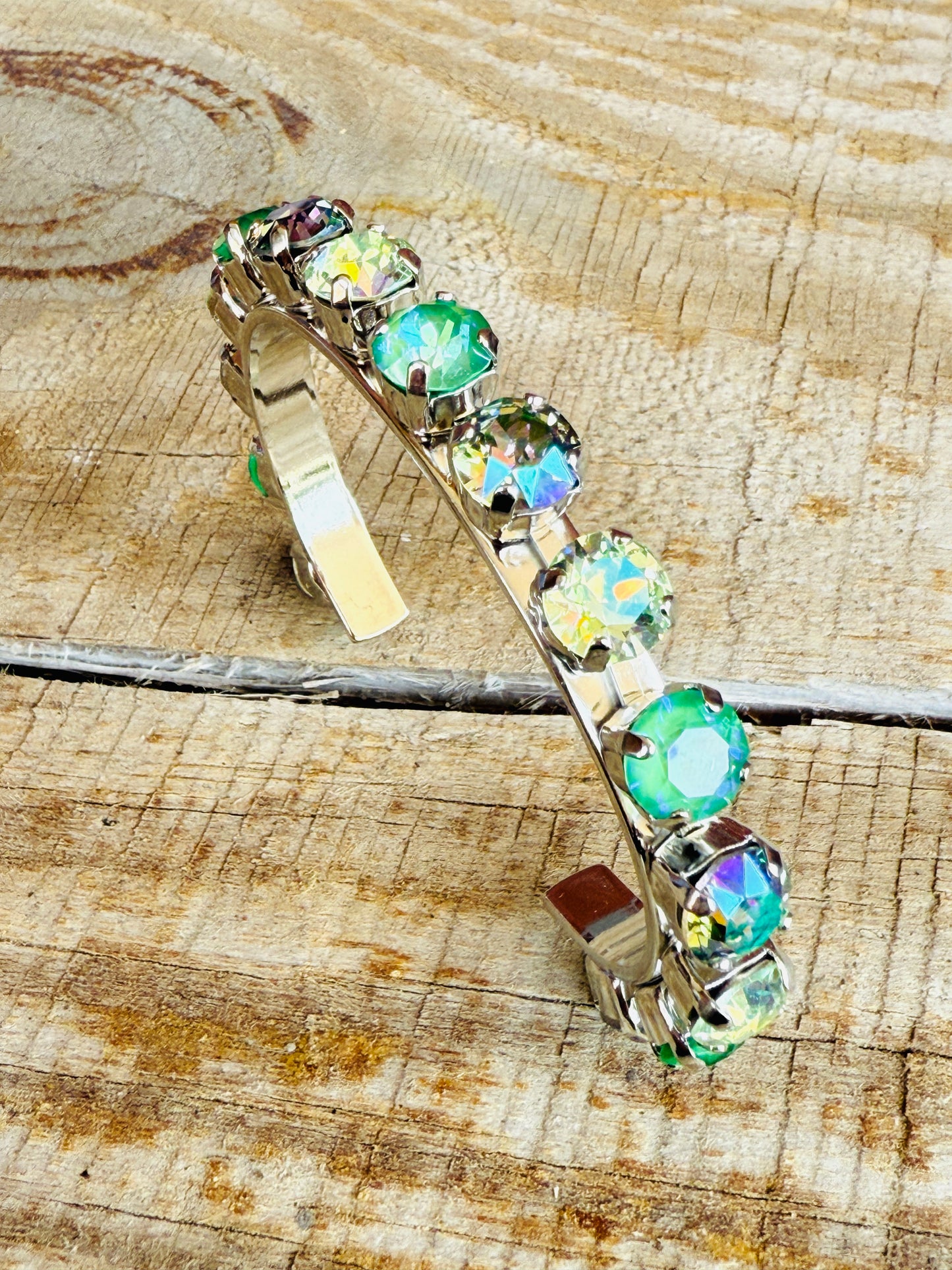 Adeline Green Crystal Cuff Bracelet - Shabby To Chic Jewelry