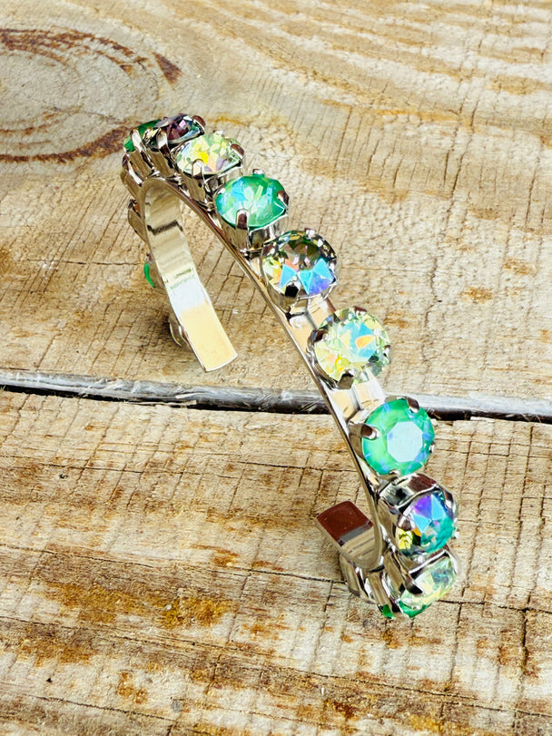 Adeline Green Crystal Cuff Bracelet - Shabby To Chic Jewelry