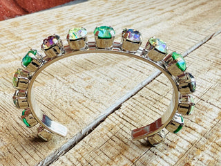 Adeline Green Crystal Cuff Bracelet - Shabby To Chic Jewelry