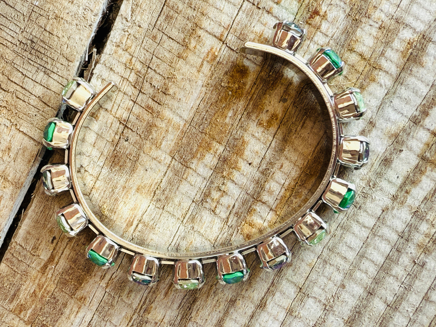 Adeline Green Crystal Cuff Bracelet - Shabby To Chic Jewelry