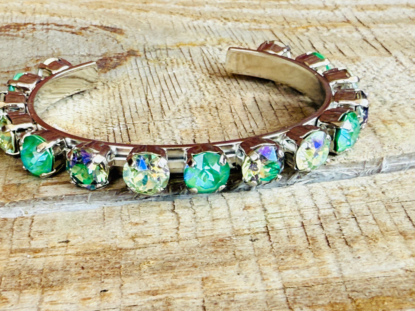 Adeline Green Crystal Cuff Bracelet - Shabby To Chic Jewelry