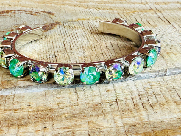 Adeline Green Crystal Cuff Bracelet - Shabby To Chic Jewelry