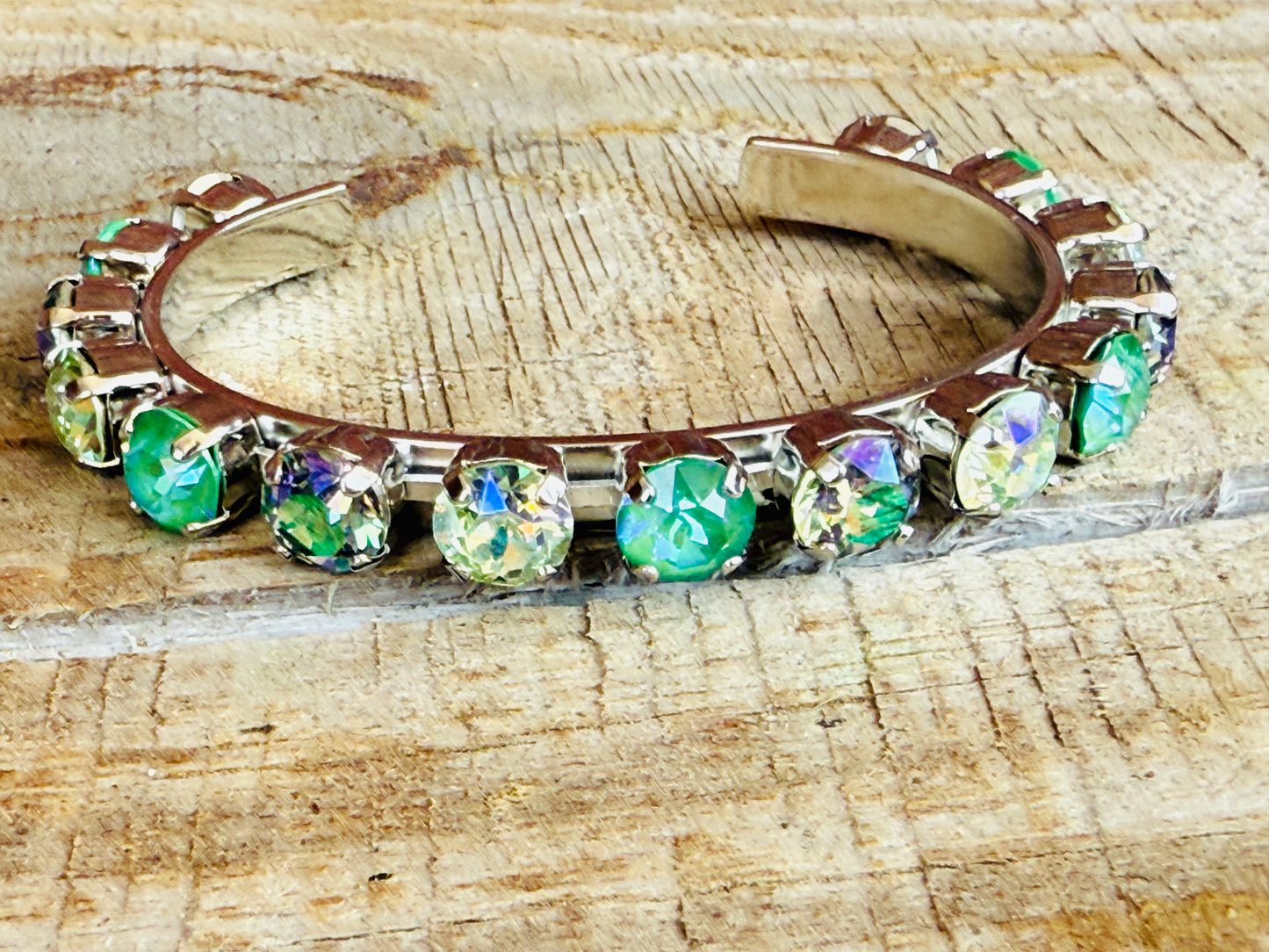 Adeline Green Crystal Cuff Bracelet - Shabby To Chic Jewelry