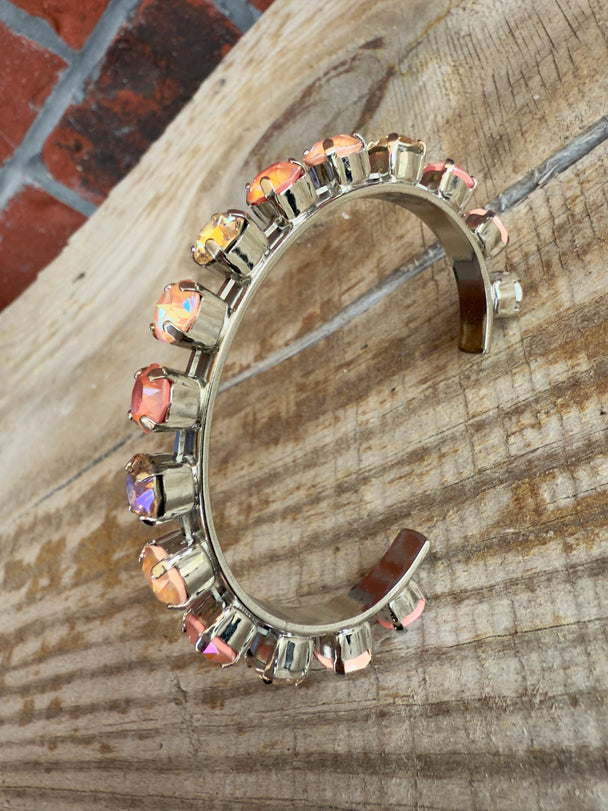 Kenna Peach Crystal Cuff Bracelet