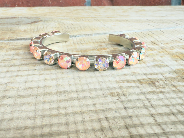 Kenna Peach Crystal Cuff Bracelet