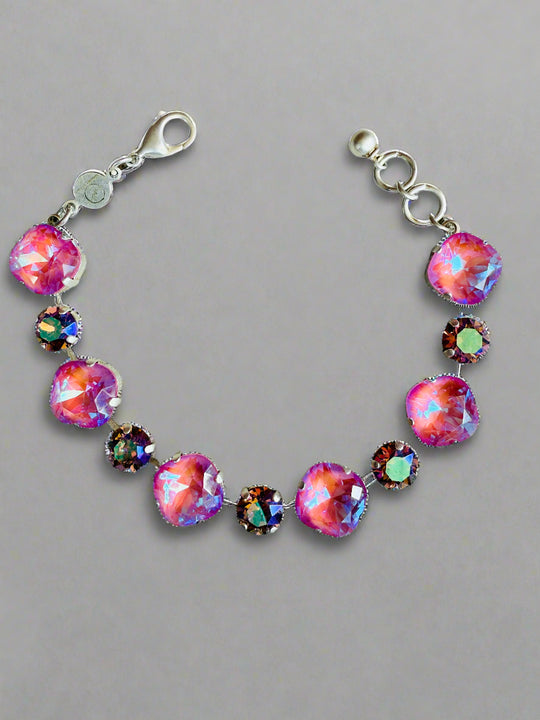 Sadie Pink Crystal Tennis Bracelet