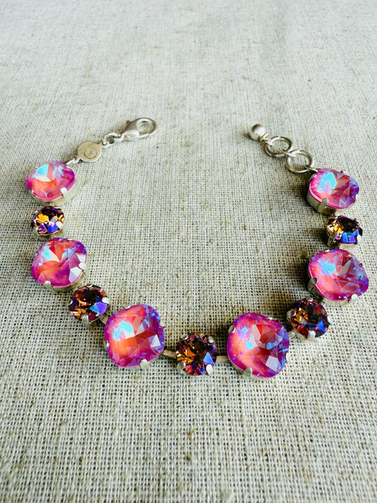 Sadie Pink Crystal Tennis Bracelet