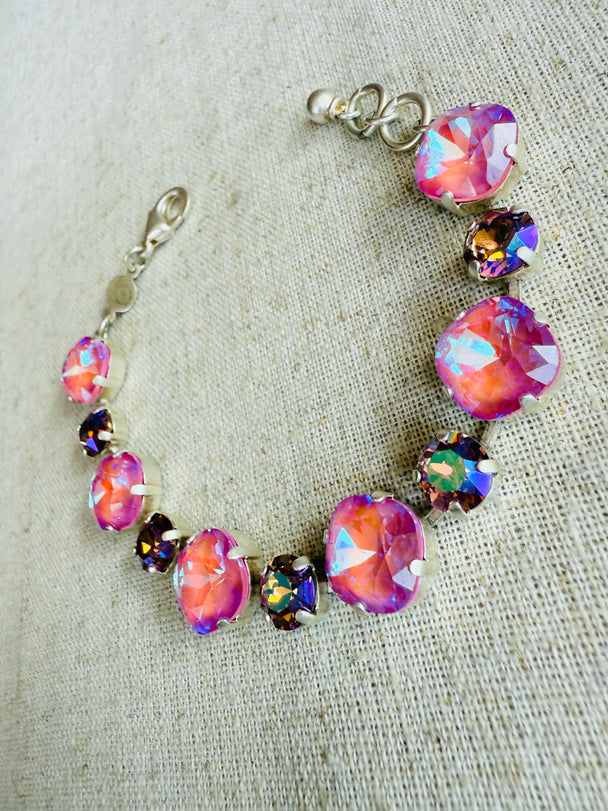 Sadie Pink Crystal Tennis Bracelet