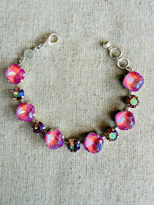 Sadie Pink Crystal Tennis Bracelet