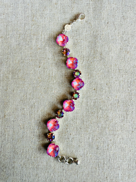 Sadie Pink Crystal Tennis Bracelet