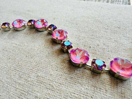 Sadie Pink Crystal Tennis Bracelet