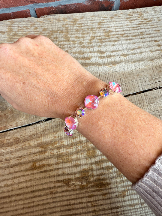 Sadie Pink Crystal Tennis Bracelet