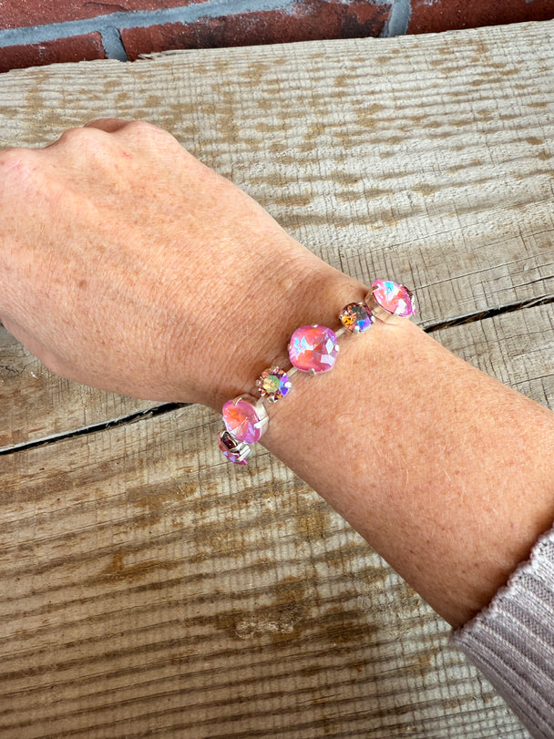 Sadie Pink Crystal Tennis Bracelet