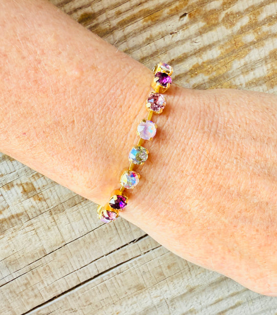 Carlie Amethyst Crystal Tennis Bracelet