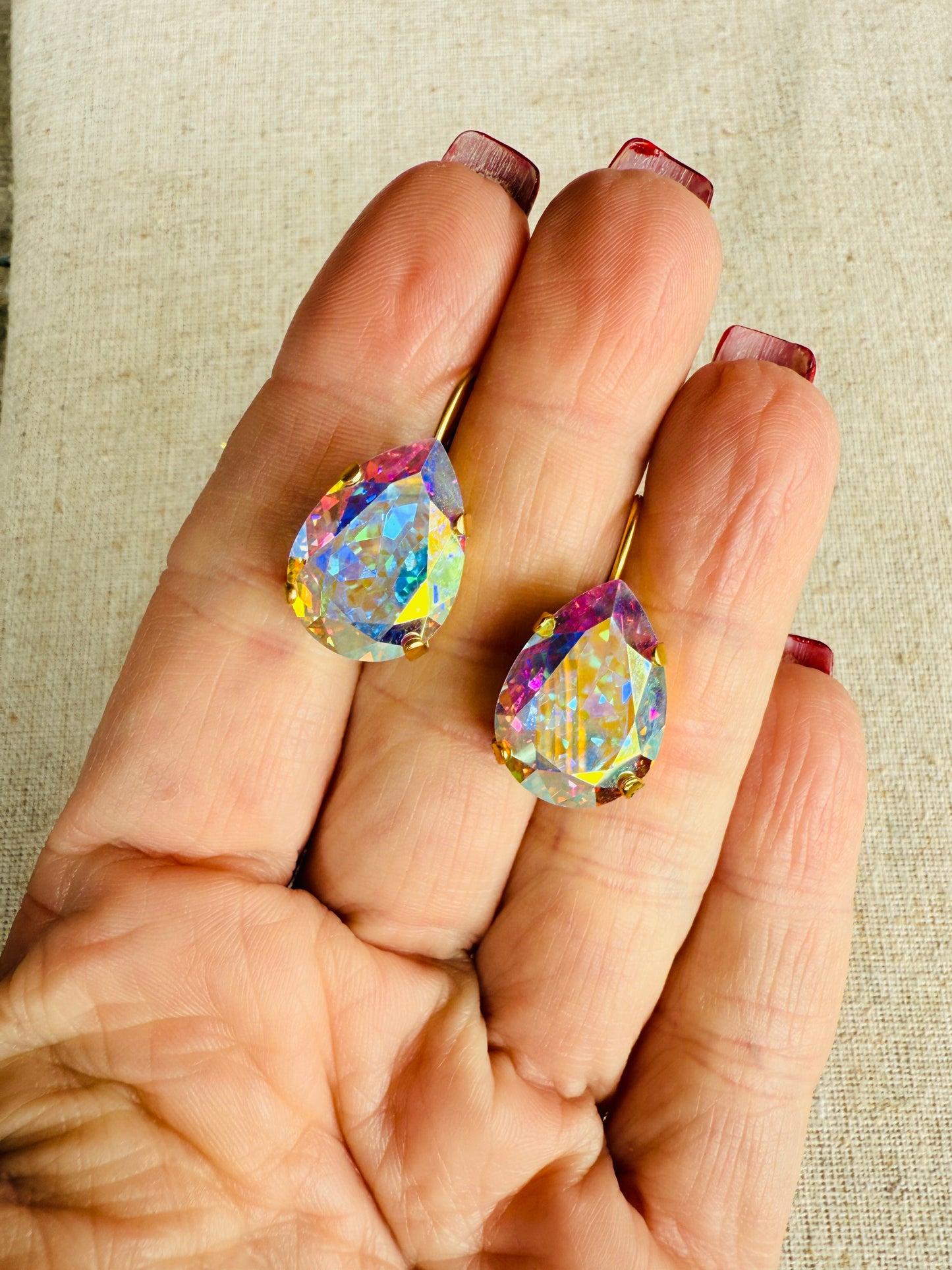 Gracelyn Pear Shaped Crystal Dangle Earrings