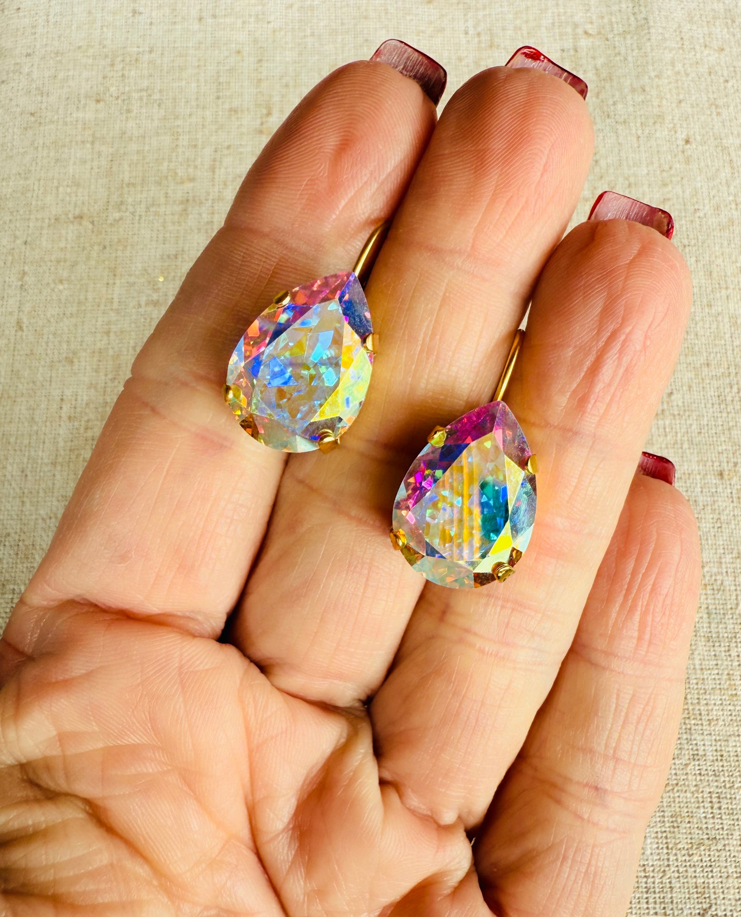Gracelyn Pear Shaped Crystal Dangle Earrings