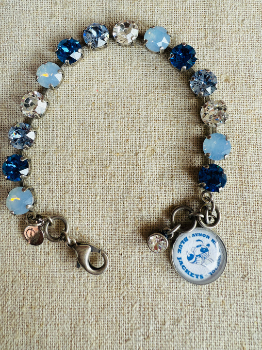 Aynor Blue Jackets Crystal Tennis Bracelet