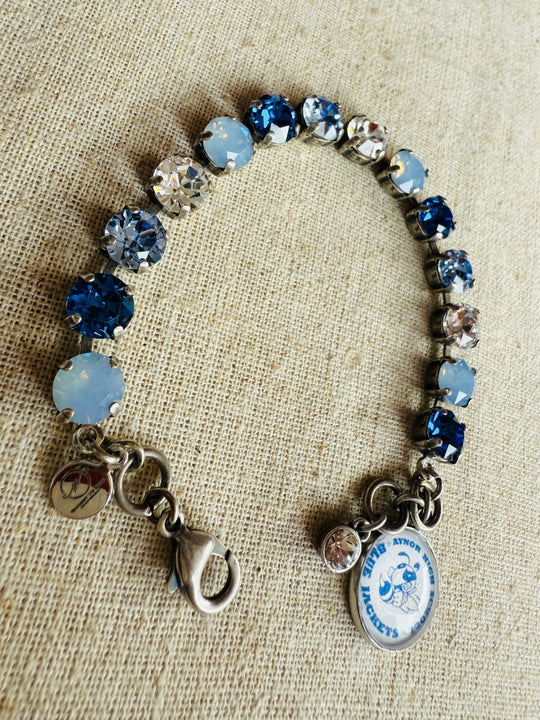 Aynor Blue Jackets Crystal Tennis Bracelet